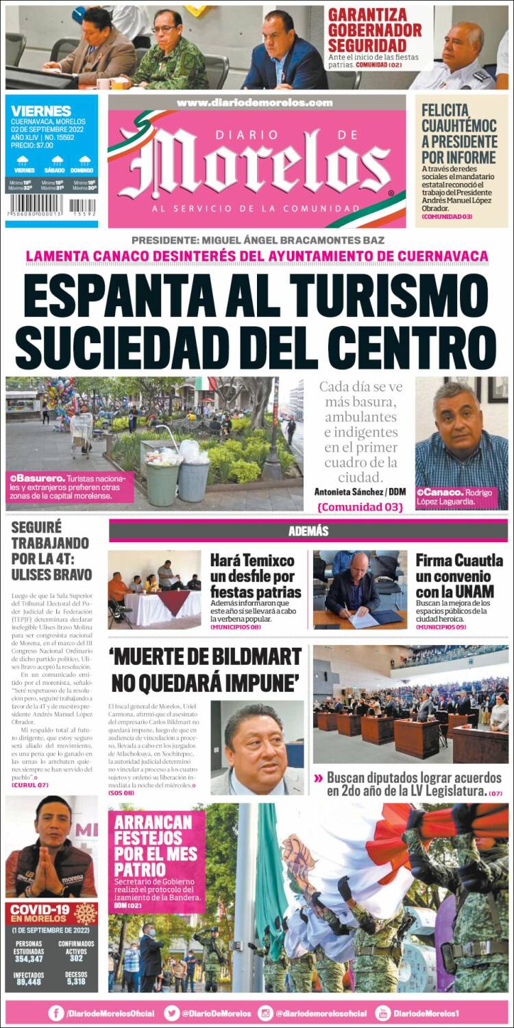 Portada de Diario de Morelos (México)