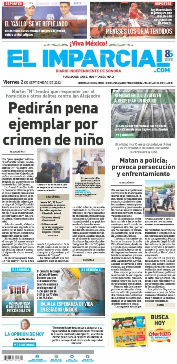 Portada de El Imparcial (México)