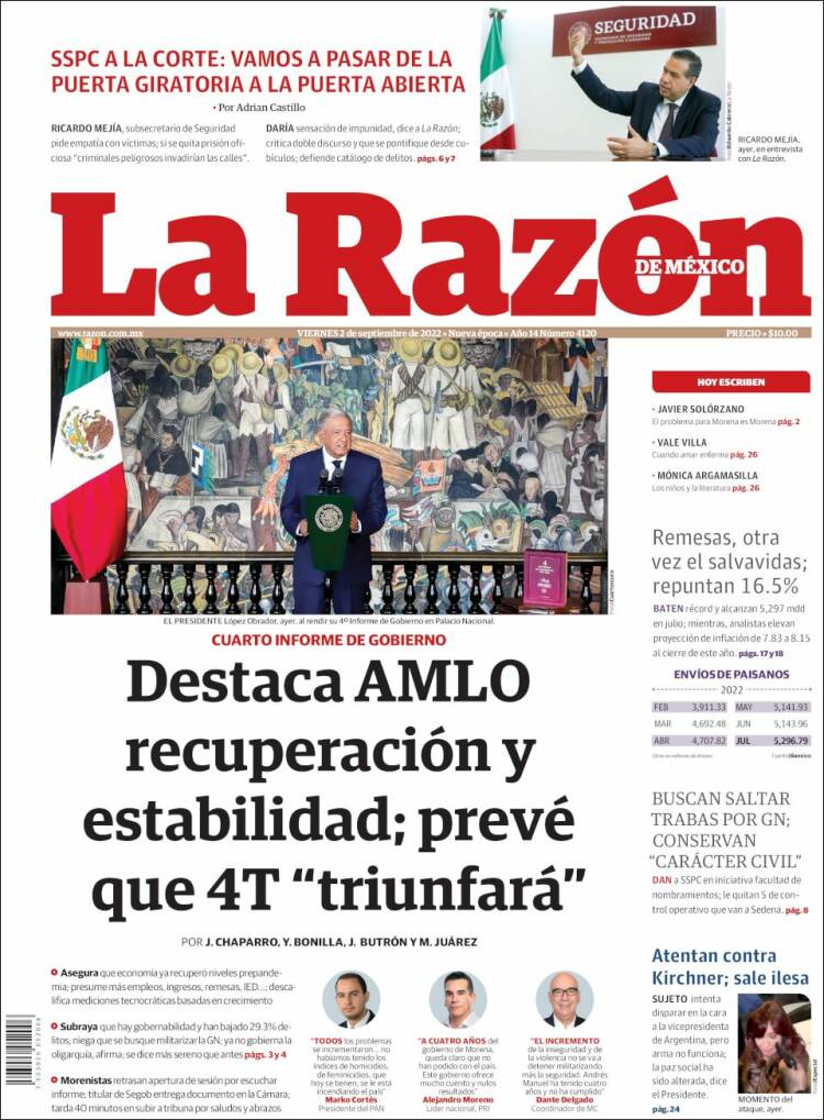 Portada de La Razón (México)