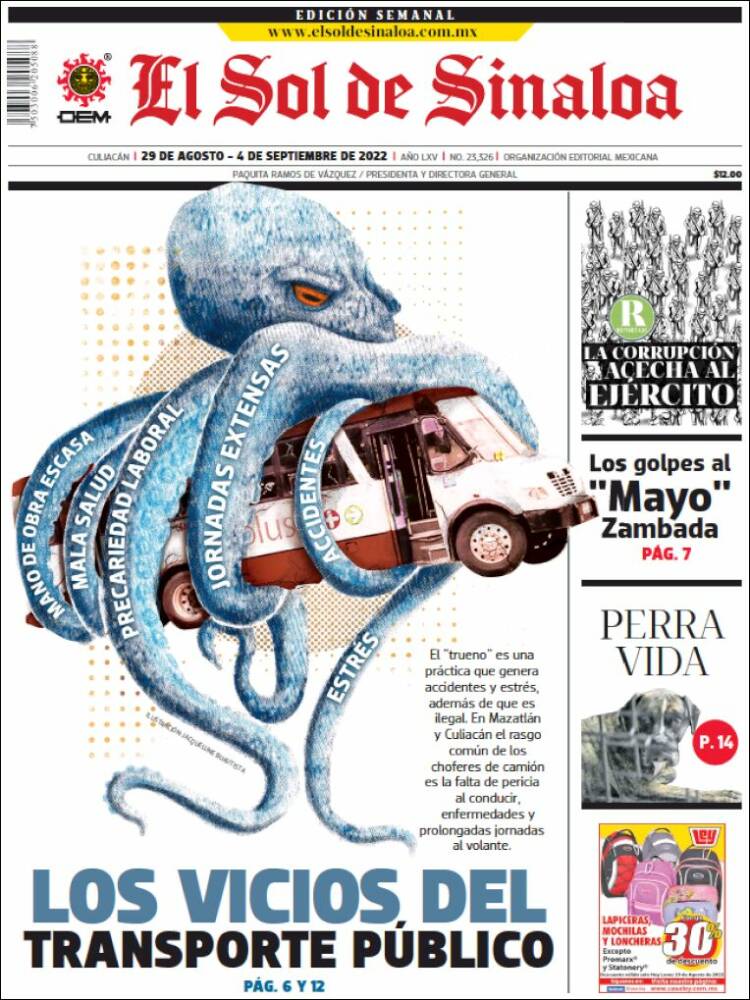 Portada de El Sol de Sinaloa (México)