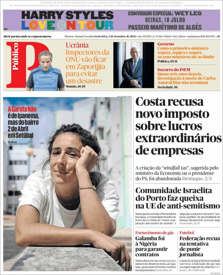 Portada de Público (Portugal)