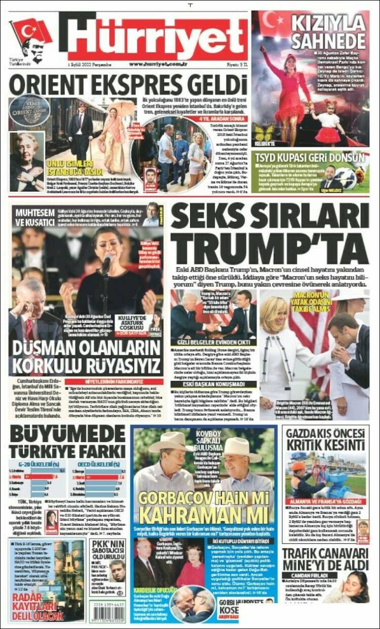 Portada de Hürriyet (Turqu&iacute;a)