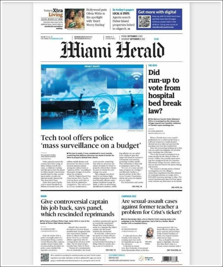 Portada de Miami Herald (USA)