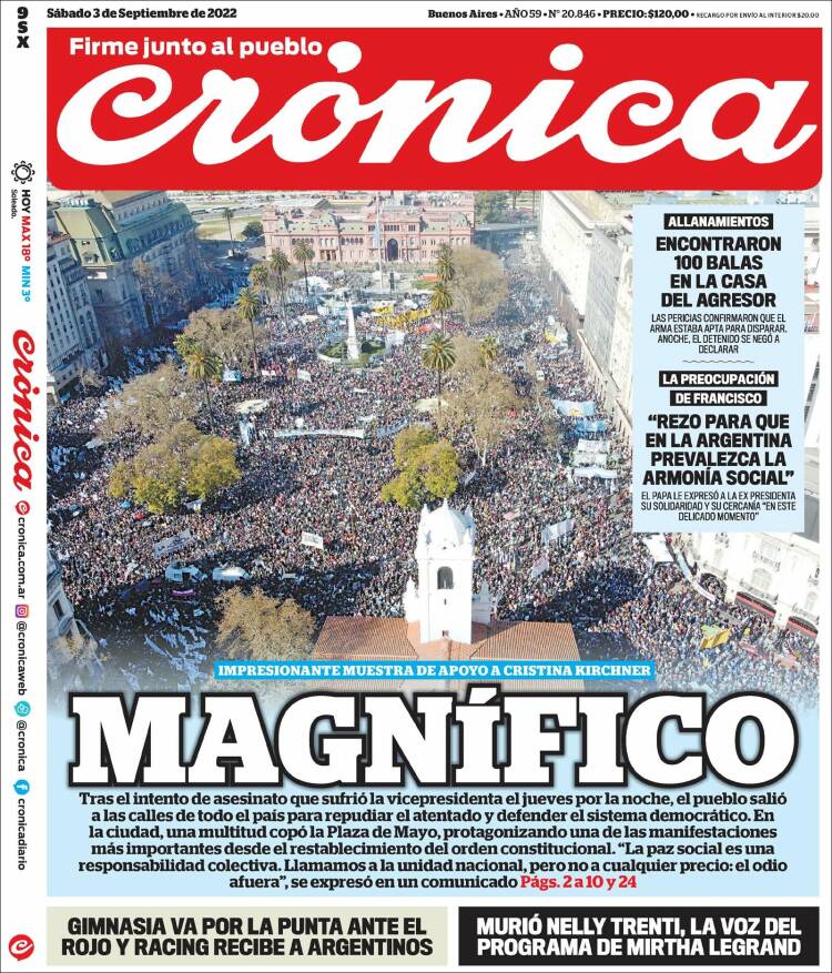 Portada de Crónica (Argentina)