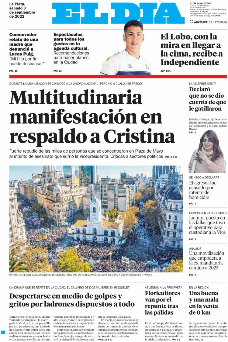 Portada de El Día de la Plata (Argentina)