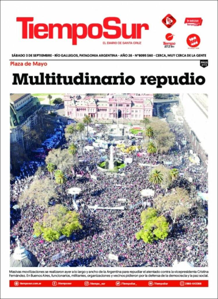 Portada de Tiempo Sur (Argentina)