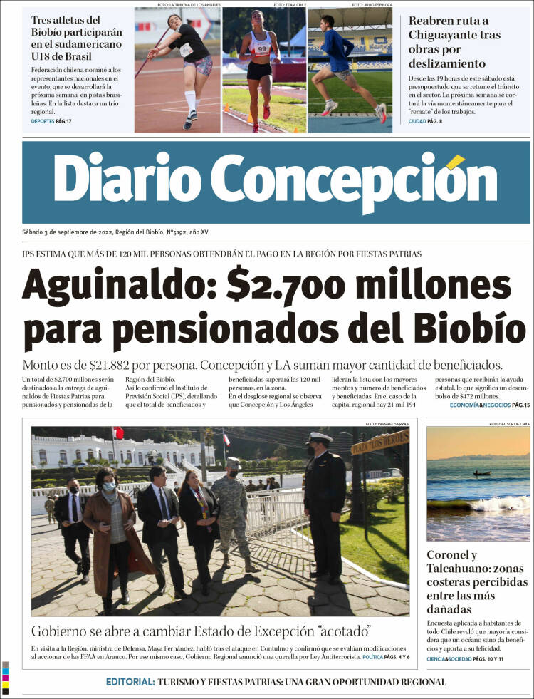 Portada de Diario de Concepción (Chile)