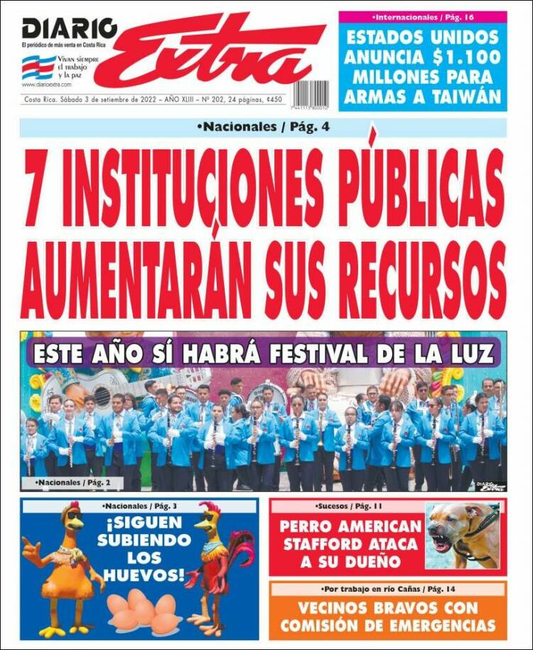 Portada de Diario Extra (Costa Rica)