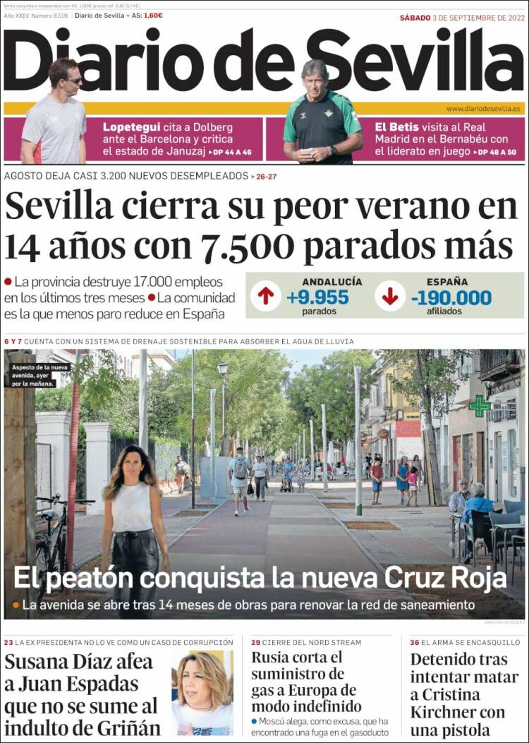 Portada de Diario de Sevilla (España)