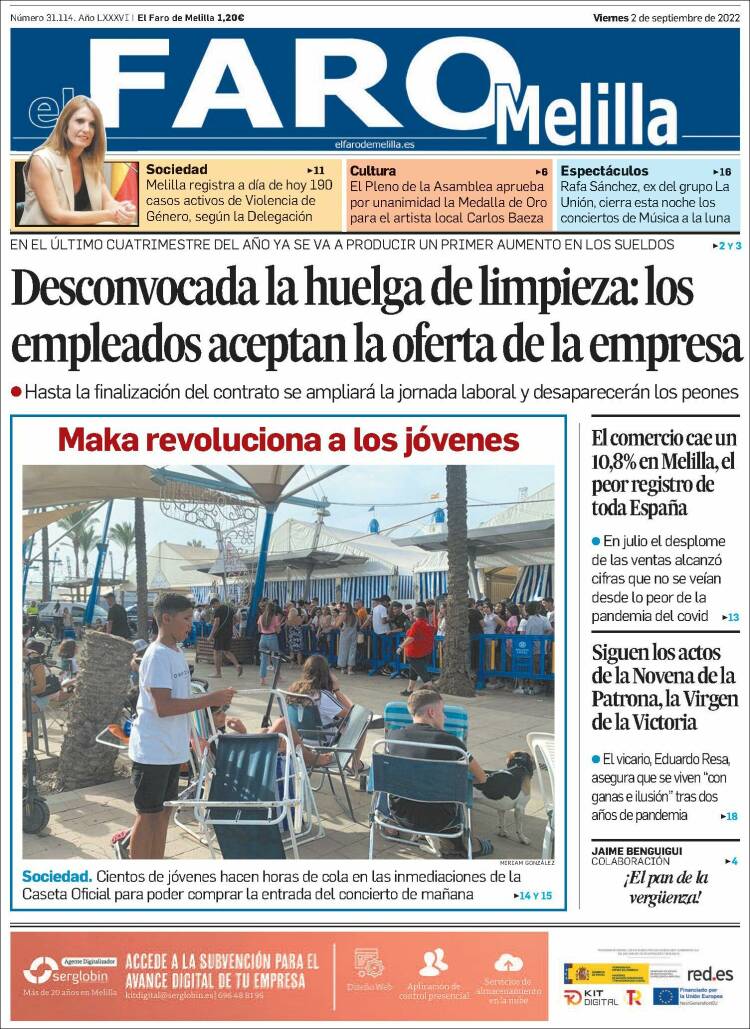 Portada de El Faro de Melilla (España)