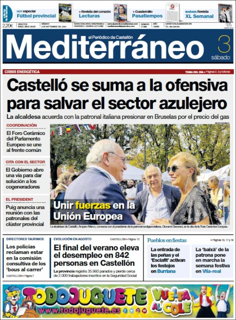Portada de El Periódico Mediterraneo (España)