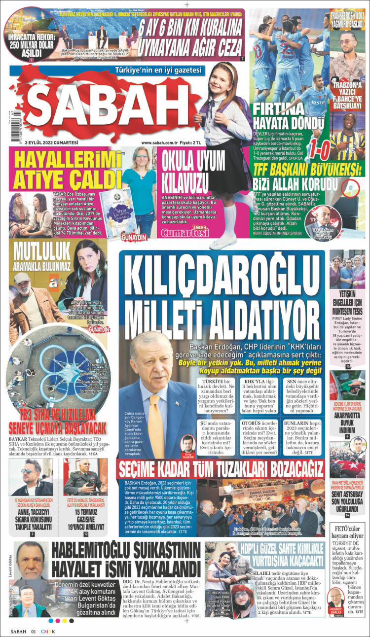 Portada de Sabah (Turqu&iacute;a)