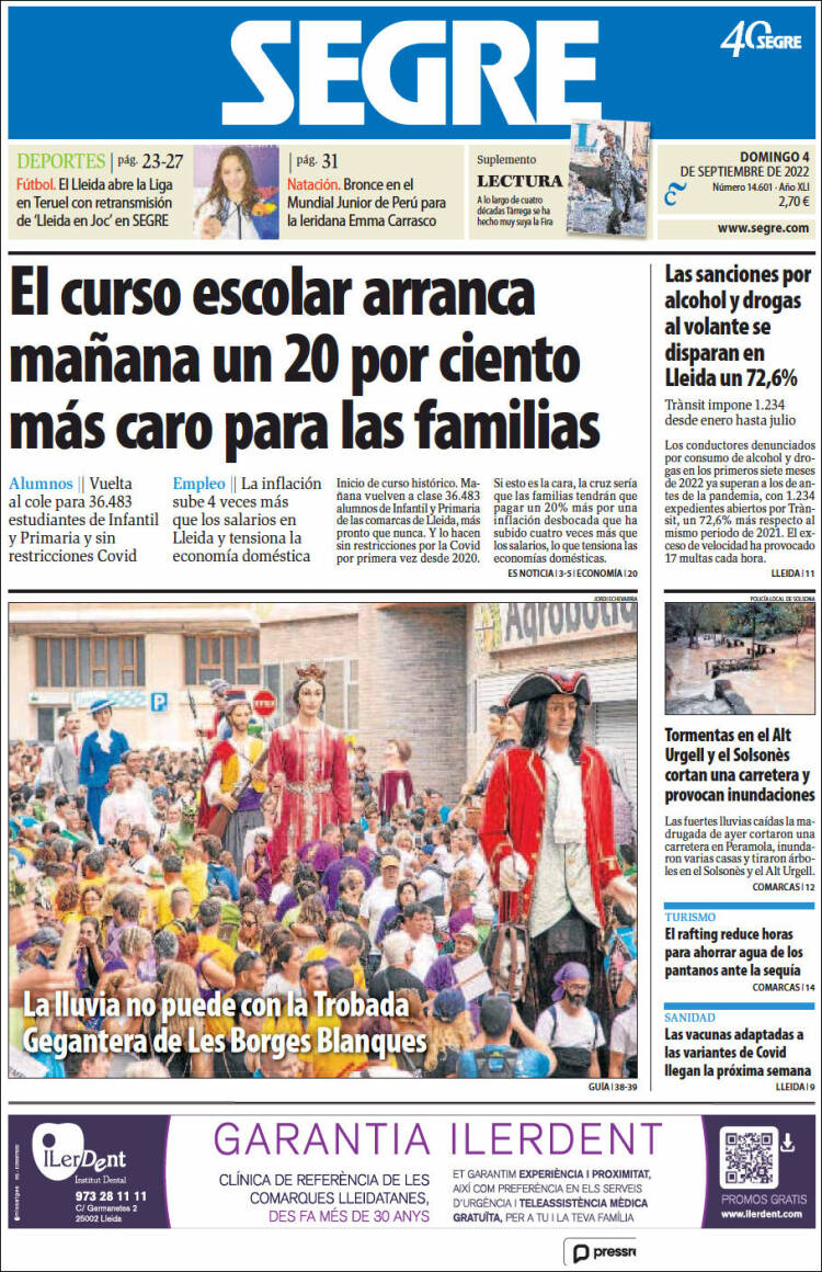 Portada de Segre  (Espa&ntilde;a)