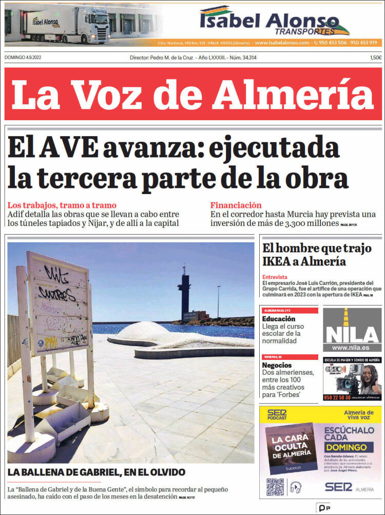 Portada de La Voz de Almería (Espa&ntilde;a)