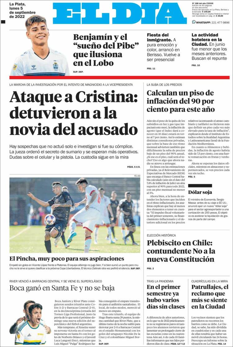 Portada de El Día de la Plata (Argentina)