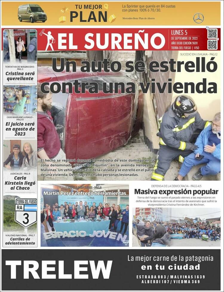 Portada de Diario El Sureño (Argentina)