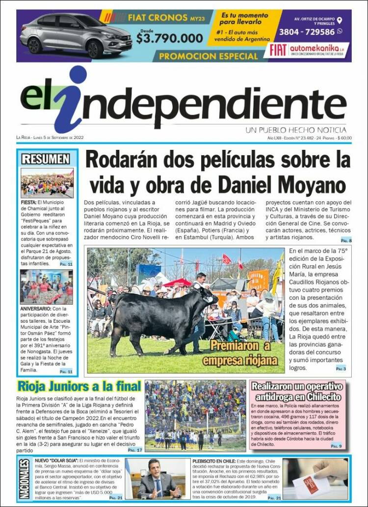 Portada de El Independiente (Argentina)