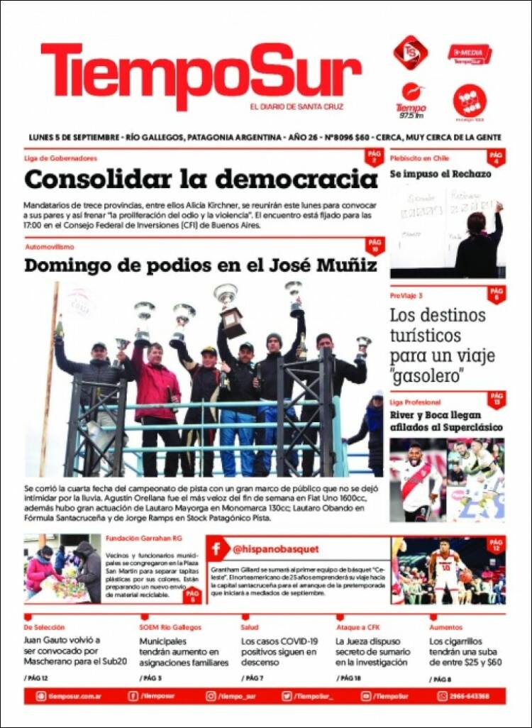 Portada de Tiempo Sur (Argentina)