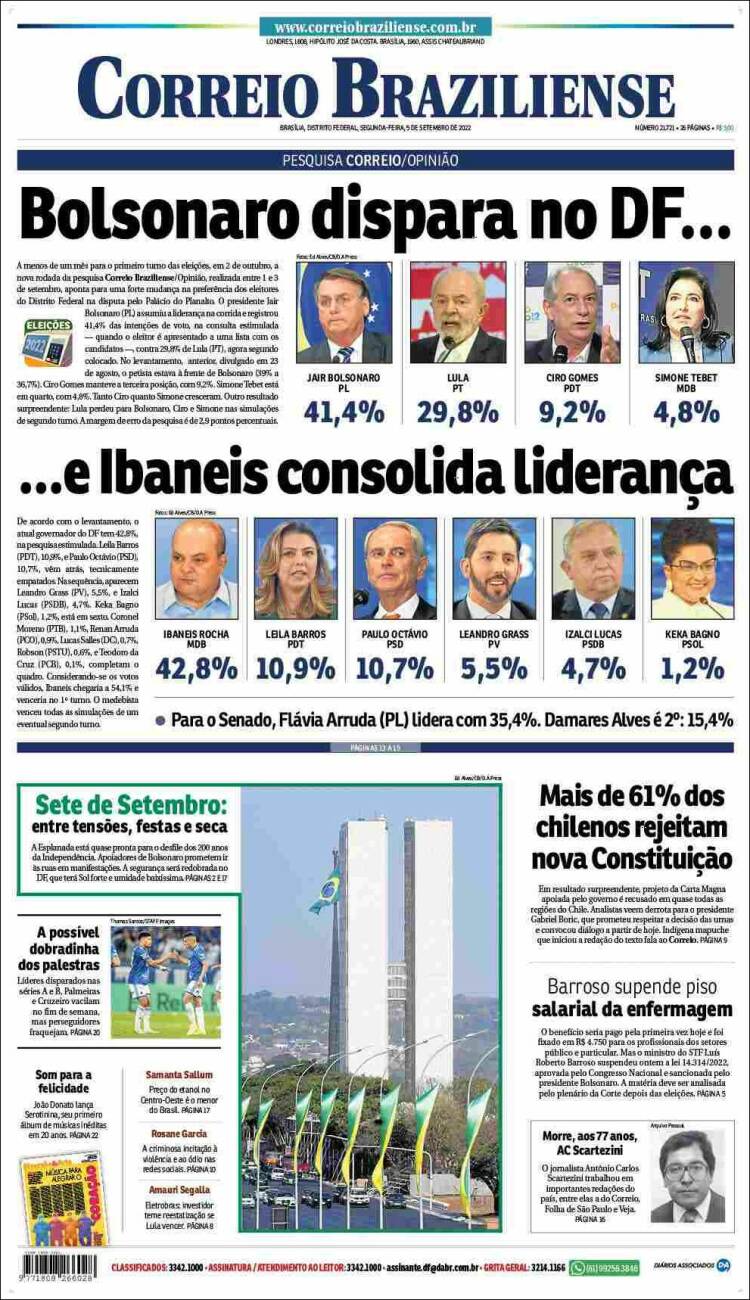 Portada de Correio Braziliense (Brasil)