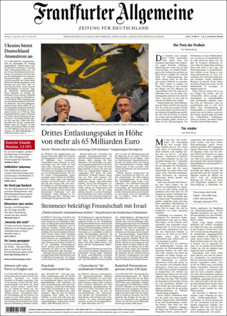 Portada de Frankfurter Allgemeine (Alemania)