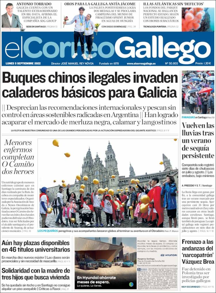 Portada de El Correo Gallego (España)