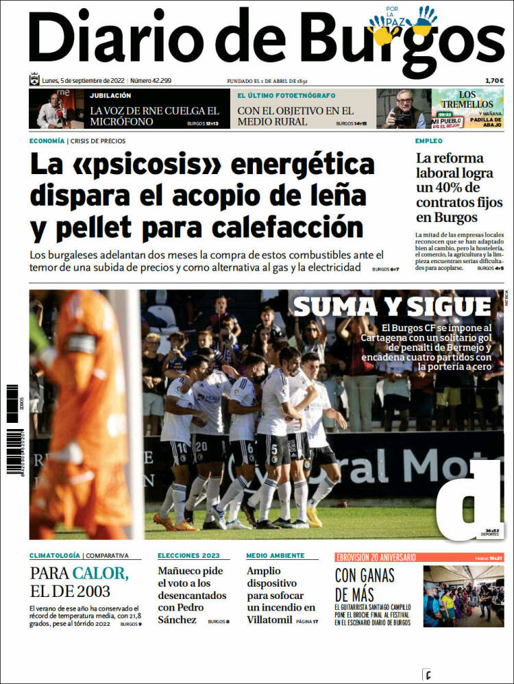 Portada de Diario de Burgos (España)