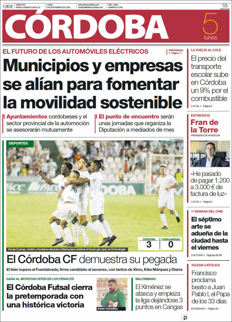 Portada de Diario de Córdoba (España)