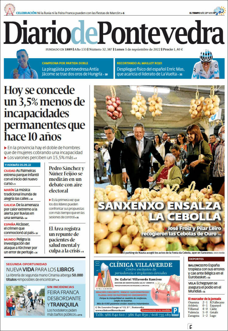 Portada de Diario de Pontevedra (España)