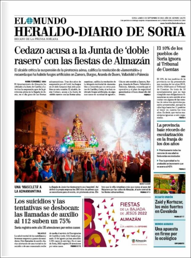 Portada de Diario de Soria (España)