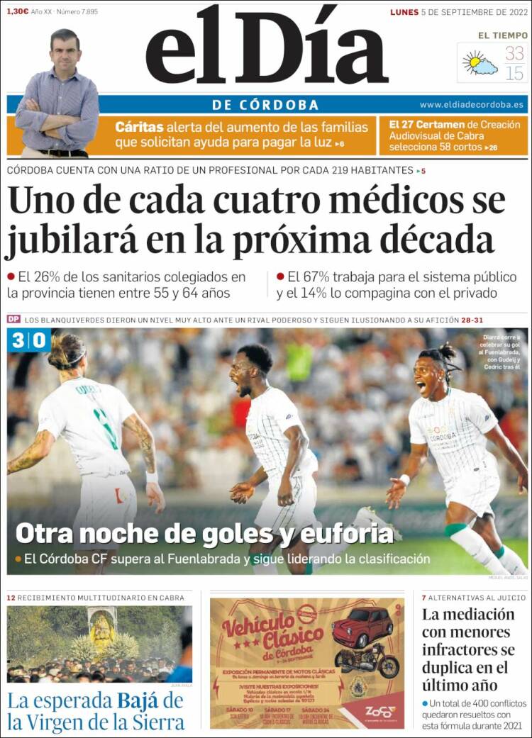 Portada de El Día de Córdoba (España)