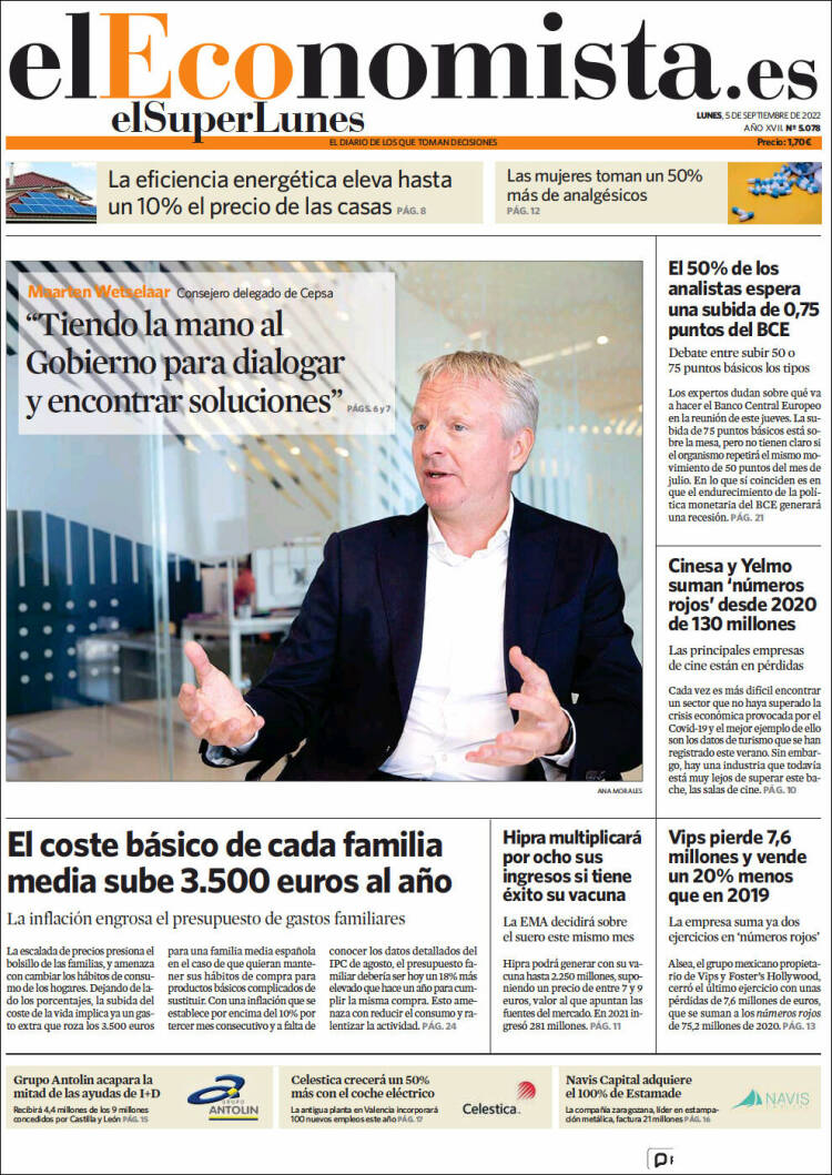 Portada de El Economista (Espa&ntilde;a)