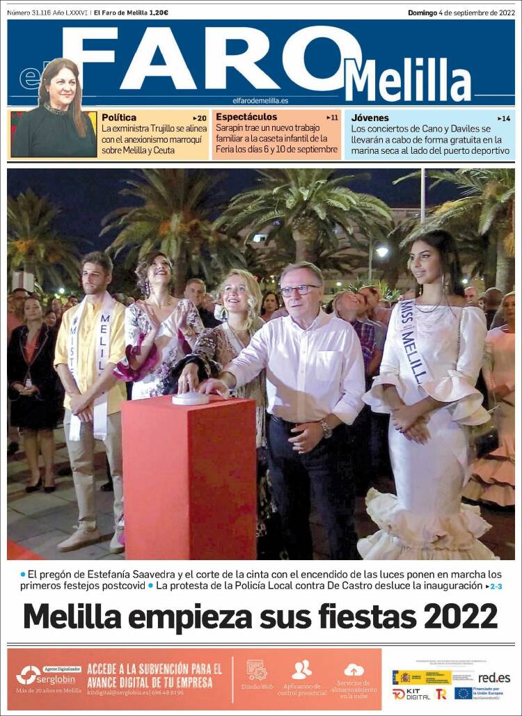 Portada de El Faro de Melilla (España)