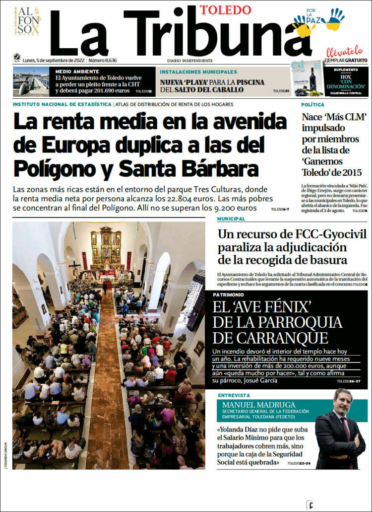 Portada de La Tribuna de Toledo (España)