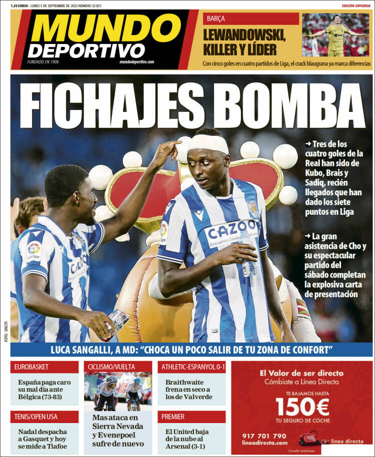 Portada de Mundo Deportivo Gipuzkoa (España)