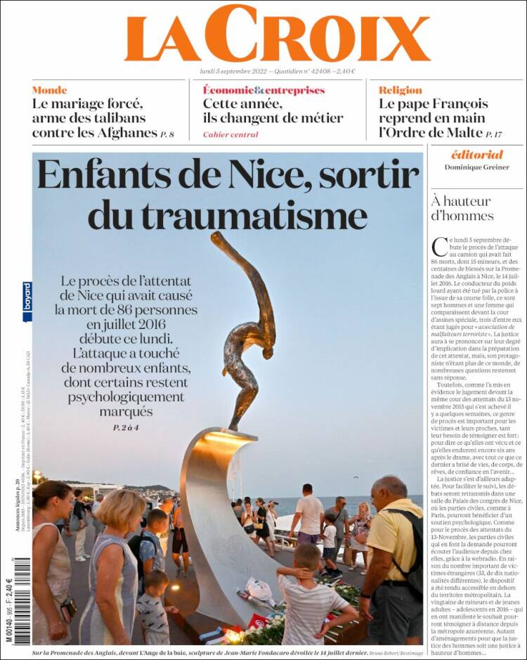 Portada de La Croix (Francia)