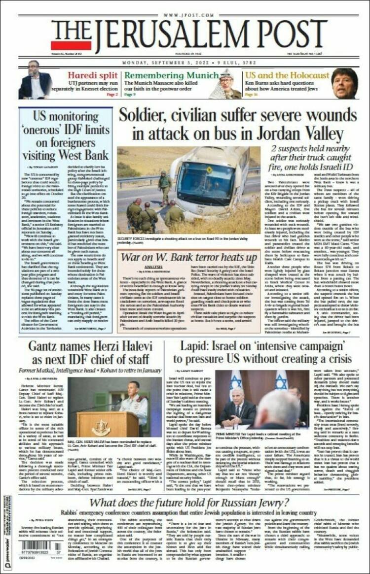 Portada de The Jerusalem Post (Israel)