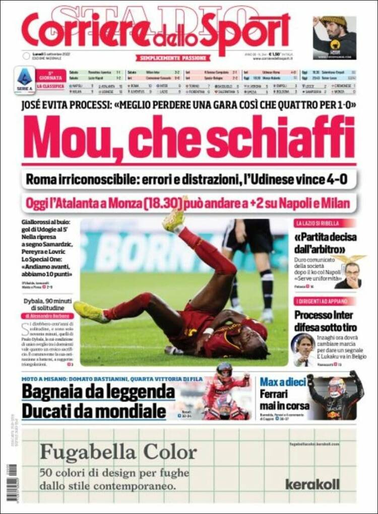 Portada de Corriere dello Sport (Italia)