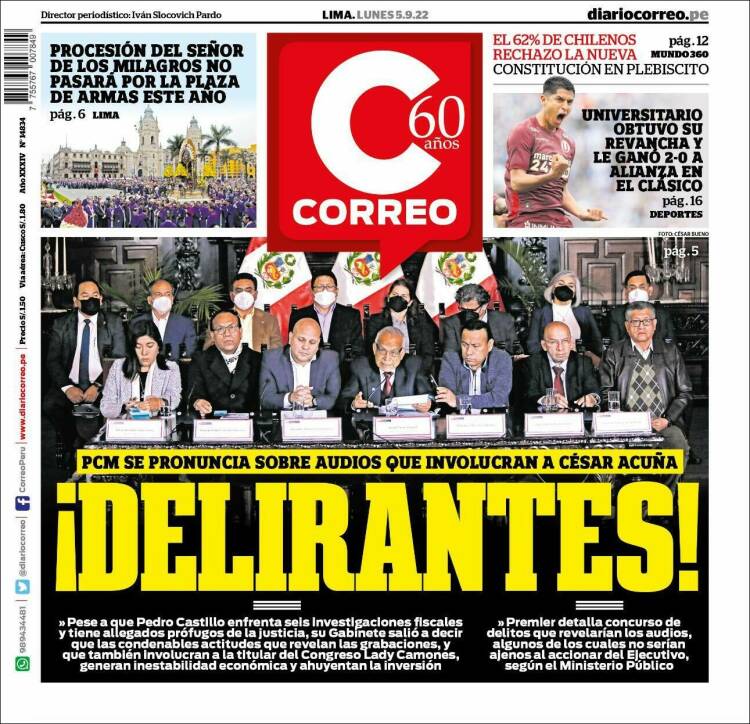 Portada de Diario Correo (Per&uacute;)