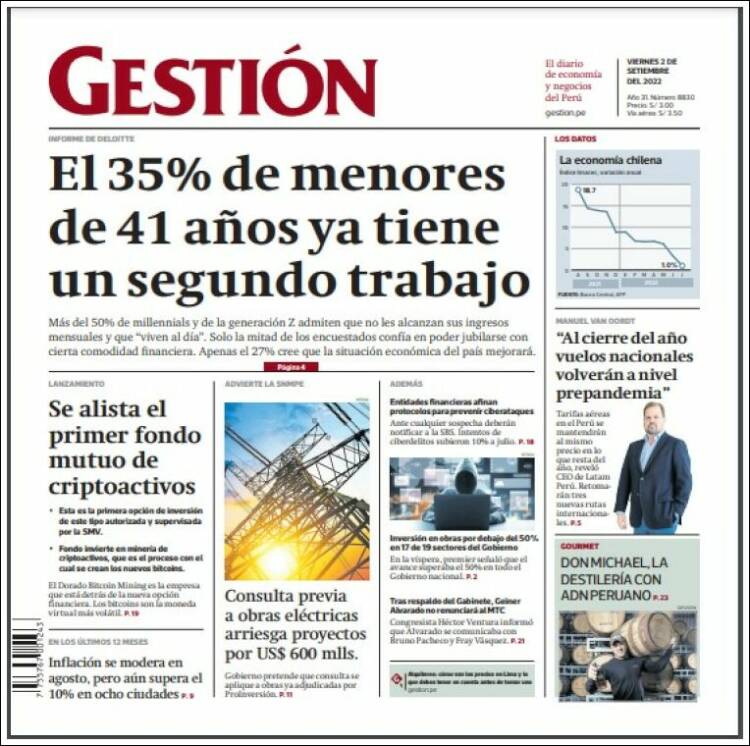 Portada de Diario Gestión (Per&uacute;)