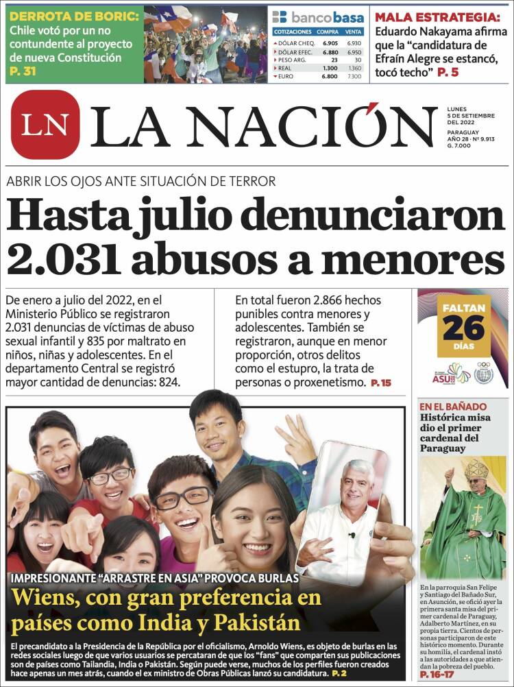 Portada de La Nación (Paraguay)