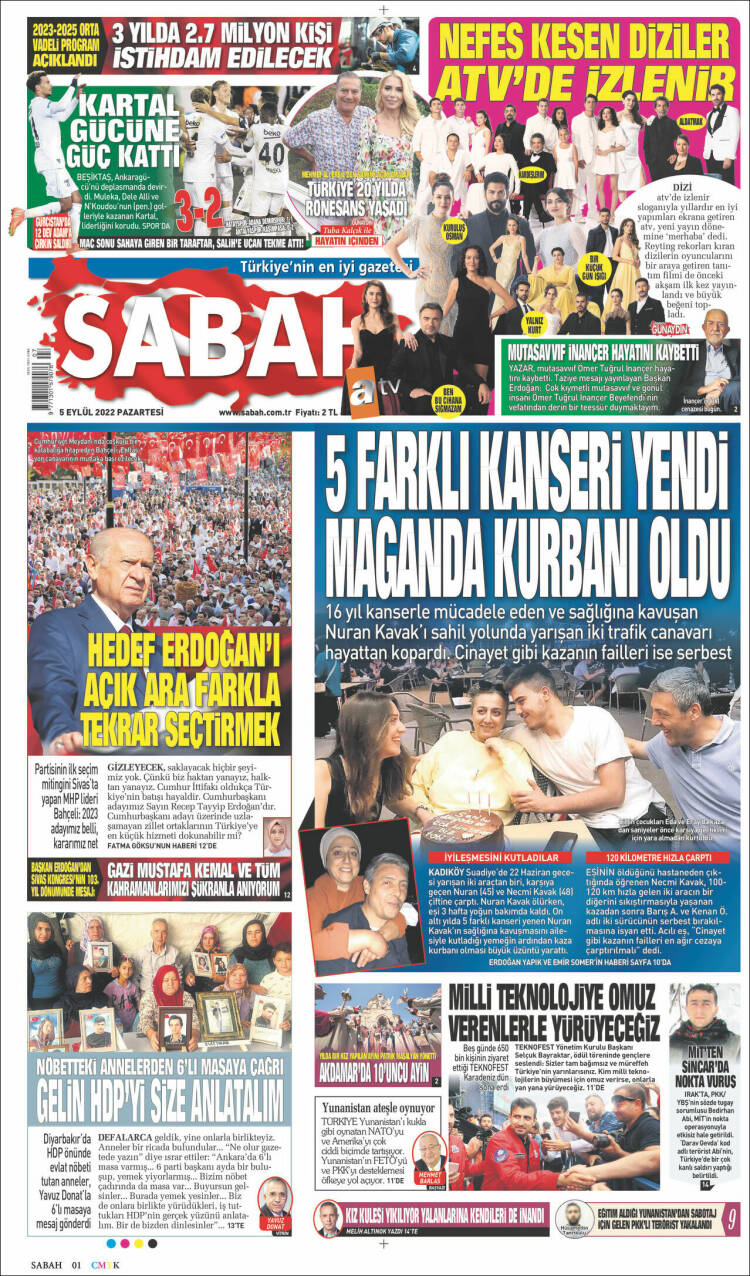 Portada de Sabah (Turqu&iacute;a)