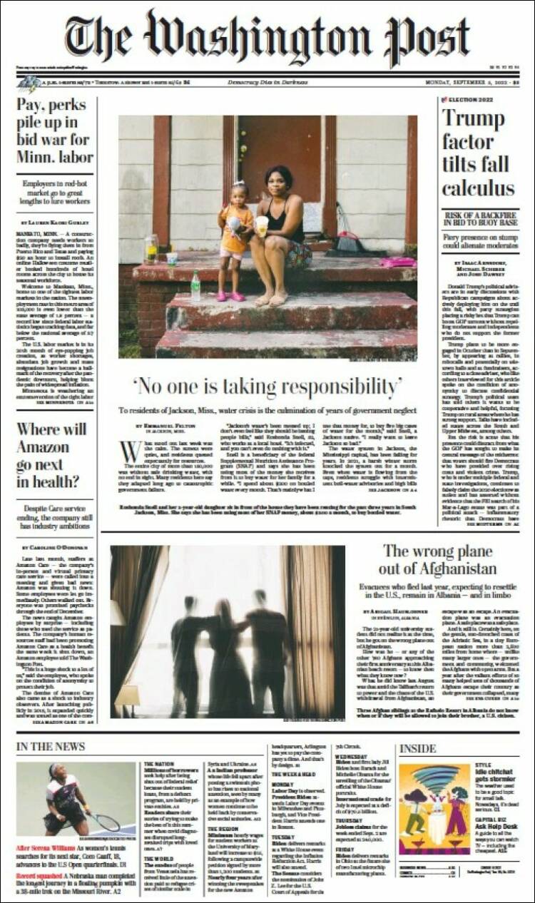 Portada de The Washington Post (USA)