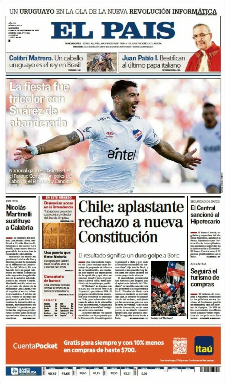 Portada de El País (Uruguay)