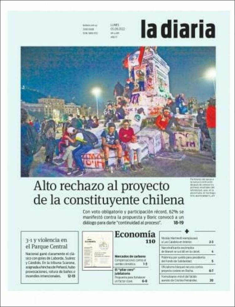 Portada de La Diaria (Uruguay)