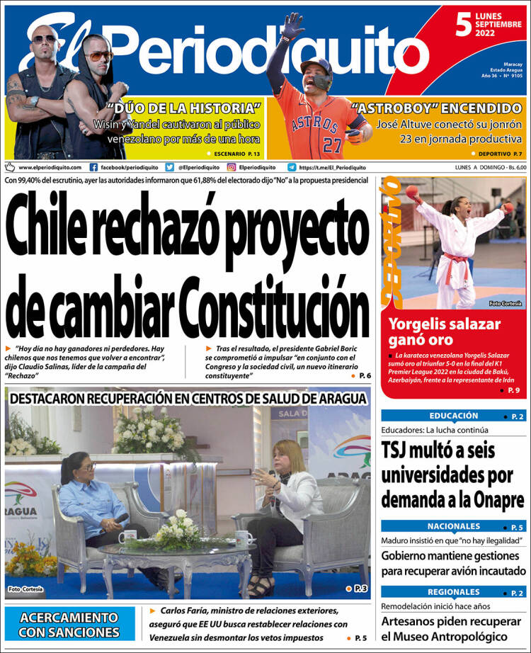 Portada de Periodiquito de Aragua (Venezuela)