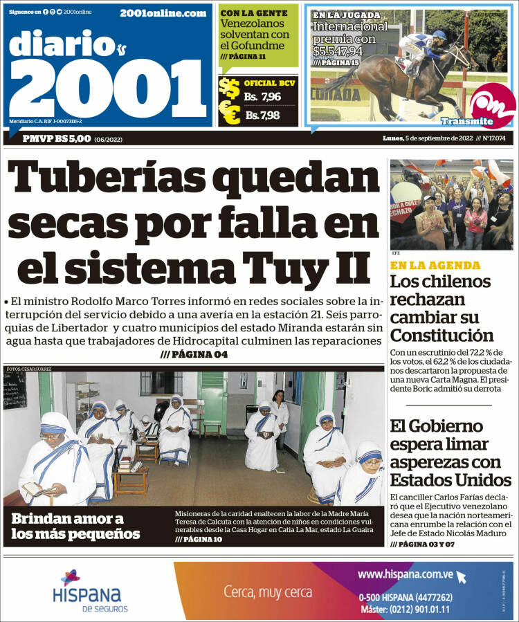 Portada de 2001 - Dosmiluno (Venezuela)