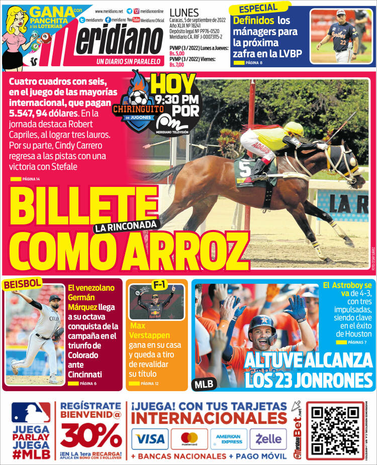 Portada de Meridiano (Venezuela)