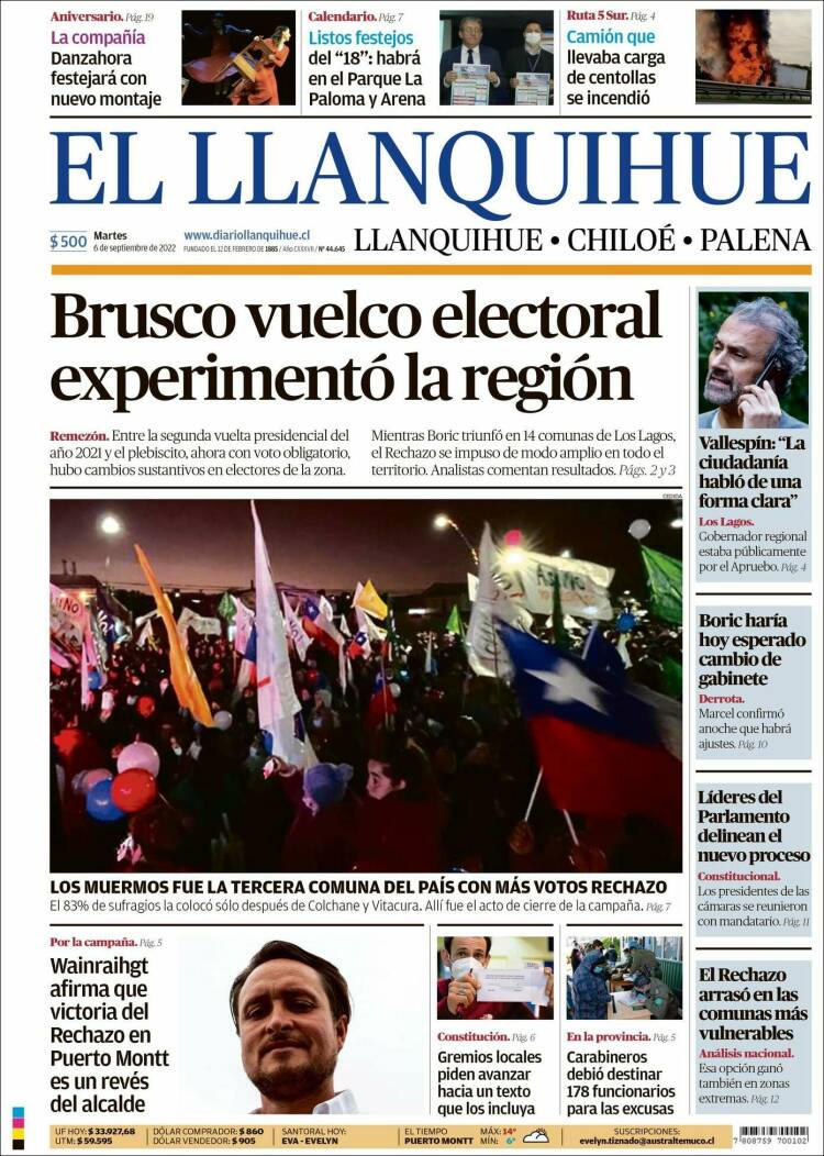 Portada de El Llanquihue (Chile)