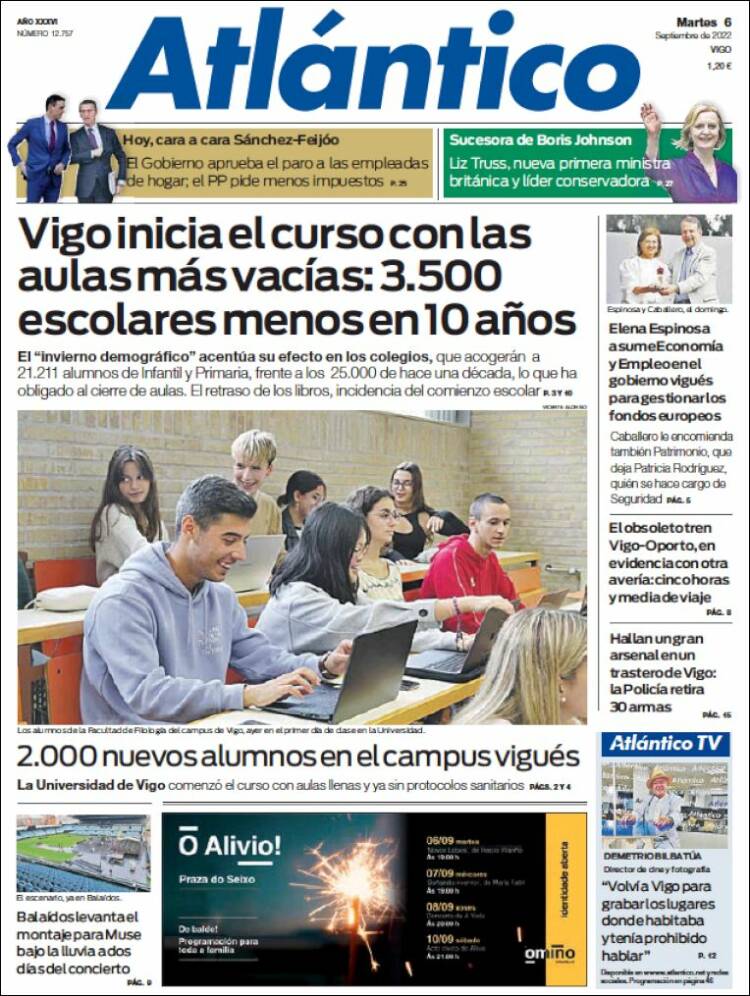 Portada de Atlántico Diario (España)