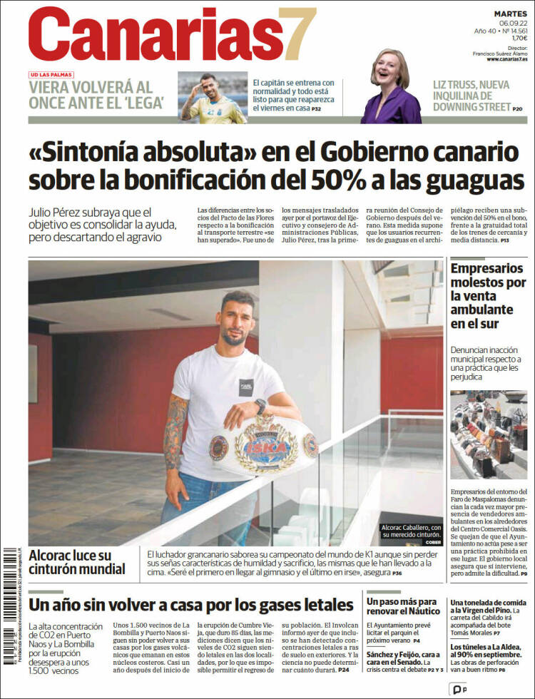 Portada de Canarias 7 (España)
